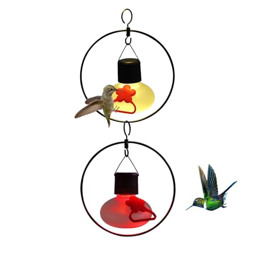 Headak Life Kolibri-Futterspender für den Außenbereich, Solar-Hängeleuchten, wasserdicht, Glaskolibri-Futterstation für Einzel- oder Kettenaufhängung, Gartendekoration für draußen, 2 Stück Headak Life Kolibri-Futterspender für den Außenbereich, Solar-Hängeleuchten, wasserdicht, Glaskolibri-Futterstation für Einzel- oder Kettenaufhängung, Gartendekoration für draußen, 2 Stück von HEADAK LIFE