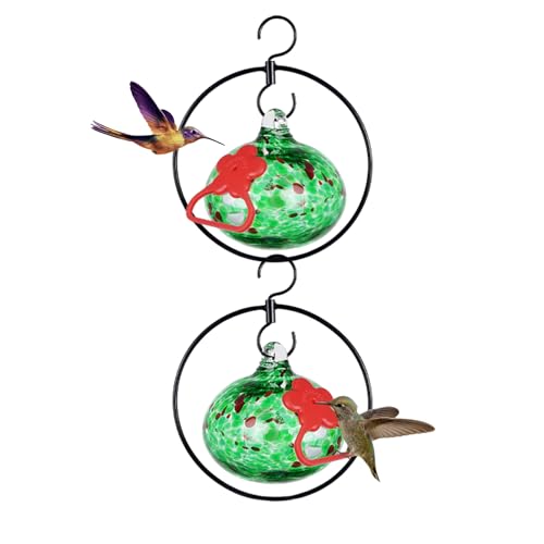 Headak Life Kolibri-Futterspender für den Außenbereich, zum Aufhängen mit Eisenhaken, mundgeblasenes Glas, Kolibri-Futterstation mit 2 verstellbaren Silikon-Sitzstangen, auslaufsicher, Gartengeschenke Headak Life Kolibri-Futterspender für den Außenbereich, zum Aufhängen mit Eisenhaken, mundgeblasenes Glas, Kolibri-Futterstation mit 2 verstellbaren Silikon-Sitzstangen, auslaufsicher, Gartengeschenke von HEADAK LIFE