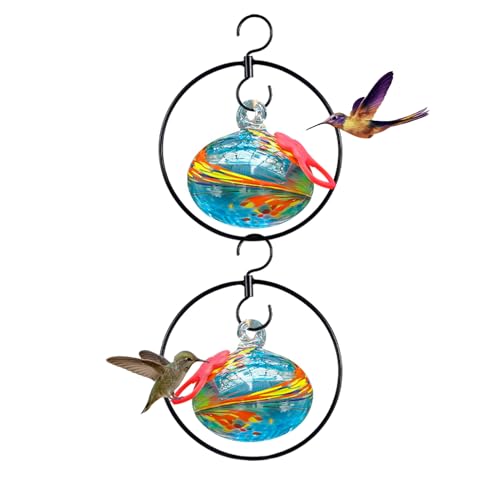 Headak Life Kolibri-Futterspender für den Außenbereich, zum Aufhängen mit Eisenhaken, mundgeblasenes Glas, Kolibri-Futterstation mit 2 verstellbaren Silikon-Sitzstangen, auslaufsicher, Gartengeschenke Headak Life Kolibri-Futterspender für den Außenbereich, zum Aufhängen mit Eisenhaken, mundgeblasenes Glas, Kolibri-Futterstation mit 2 verstellbaren Silikon-Sitzstangen, auslaufsicher, Gartengeschenke von HEADAK LIFE
