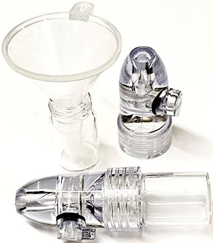 HEADNMORE® Dosierer Snuff Bullet Sniff Bottle - 2 Stück + Trichter - Portionierer Sniffer Doser Schnupfdosierer HM4 (Transparent) von HEADNMORE