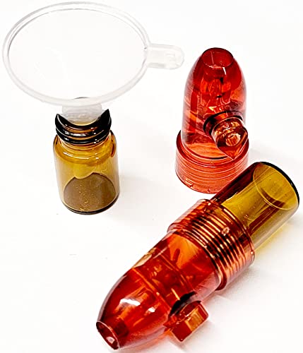HEADNMORE® Dosierer Snuff Bullet Sniff Bottle - 2 Stück + Trichter - Portionierer Sniffer Doser Schnupfdosierer HM5 (Rot) von HEADNMORE