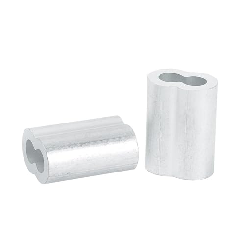 Aluminium-Crimp-Hülsen mit zwei Löchern, Aluminium Doppel Loch Crimp Hülsen Draht Seil Klemmen Mehrere Größen Silber(M3) von HEAGER