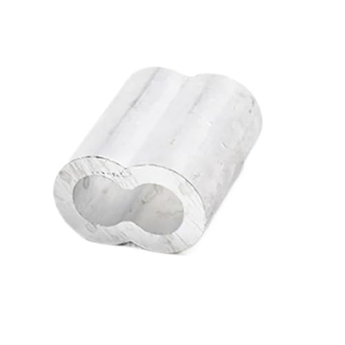 Aluminium-Crimp-Hülsen mit zwei Löchern, Aluminium Stahl Draht Kabel Seil Befestigung Hülsen Doppel Loch 8 Form Silber Mehrere Größen(M8) von HEAGER
