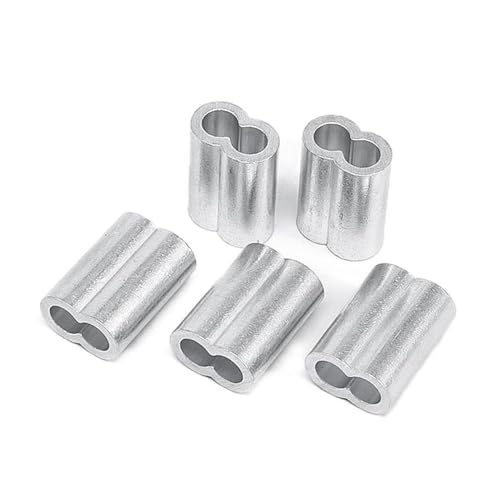 Aluminium-Crimp-Hülsen mit zwei Löchern, Aluminiumdraht-Crimphülsen, Doppelloch, Form 8, M1,2 bis M12, Silber, 270 Stück(M2.5) von HEAGER