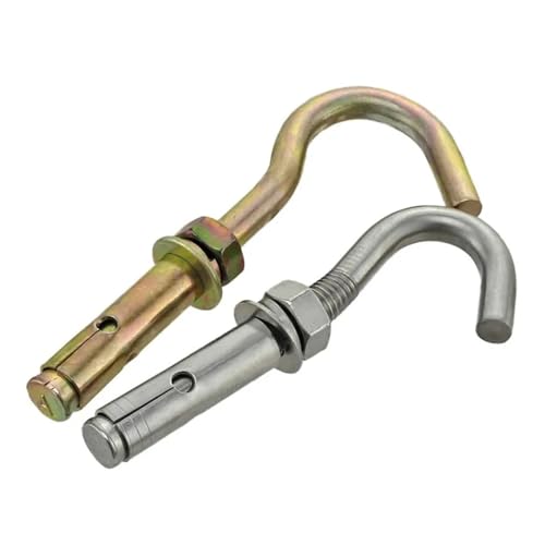 Ausdehnungsschrauben, M6 M8 M10 M12 Spreizschraube Haken 304 201 Edelstahl Kohlenstoffstahl Verzinkt Spreizhaken Betonschraube Anker(201 Stainless Steel,M6 4PCS) von HEAGER
