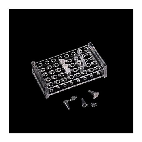 Prüfsäule, Laborgerätegestell for PCR-Röhrchen 0,2 – 0,5 ml, Ständer for bis zu 40 Röhrchen, transparenter Zentrifugenröhrchenhalter, Durchmesser 4 mm, 6 mm, 1 Stück(0.2 ml 40 well) von HEAGER