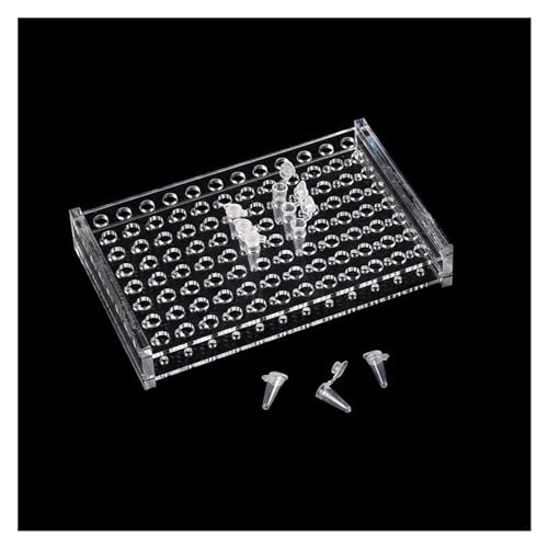 Prüfsäule, Laborgerätegestell for PCR-Röhrchen 0,2 – 0,5 ml, Ständer for bis zu 40 Röhrchen, transparenter Zentrifugenröhrchenhalter, Durchmesser 4 mm, 6 mm, 1 Stück(0.2ml 96 well) von HEAGER