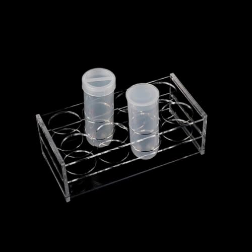 Prüfsäule, Laborgerätegestell for Zentrifugenröhrchen 100 ml, Ständer for 10 Röhrchen, transparenter Reagenzglashalter, Durchmesser 40 mm von HEAGER