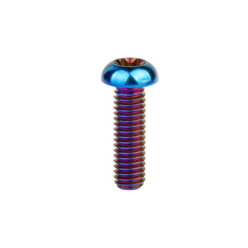 Titan-Schrauben, Schraubensatz 4 STK. Titanschrauben T30 Schraubenschlüssel Steigung 1,0 mm M6x(10-35) mm Mehrfarbig(Burn Blue,15MM-M6) von HEAGER