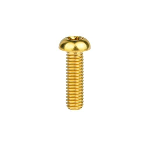 Titan-Schrauben, Schraubensatz 4 STK. Titanschrauben T30 Schraubenschlüssel Steigung 1,0 mm M6x(10-35) mm Mehrfarbig(Gold,35MM-M6) von HEAGER