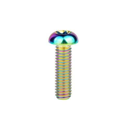Titan-Schrauben, Schraubensatz 4 STK. Titanschrauben T30 Schraubenschlüssel Steigung 1,0 mm M6x(10-35) mm Mehrfarbig(Rainbow,35MM-M6) von HEAGER