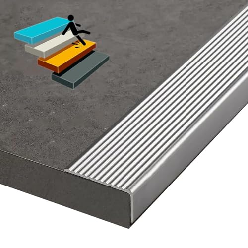 Treppenkantenkanten dekorieren, 2 mm Aluminiumlegierung, L-förmige Treppenkante, 90 cm, mehrfarbig, mehrere Größen(Grays,W 70mm) von HEAGER