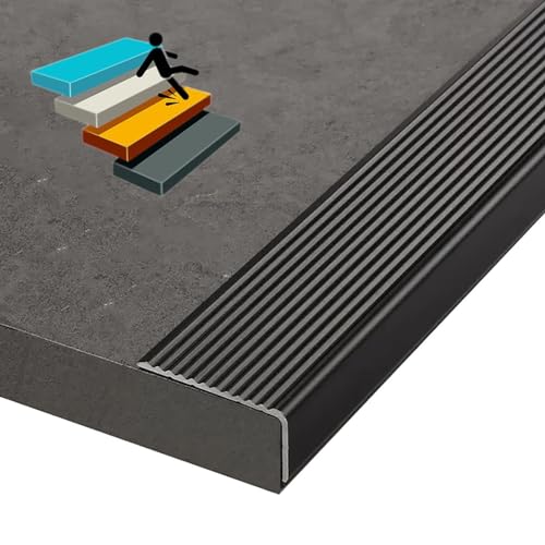 Treppenkantenkanten dekorieren, 2 mm Aluminiumlegierung, L-förmige Treppenkante, 90 cm, mehrfarbig, mehrere Größen(Svart,W 30mm) von HEAGER