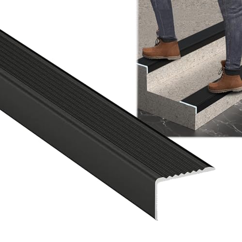 Treppenkantenkanten dekorieren, Aluminiumlegierung L-förmige Treppenkantenkante 2mm Stärke 35 Zoll Multicolor Mehrfachgrößen(Svart,W30 x H20mm) von HEAGER