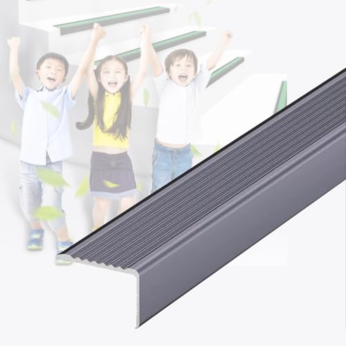 Treppenkantenkanten dekorieren, Aluminiumtreppenkanten-Schritt-Rand-Ordnung L, die Eckenschützer in den Mehrfarbenmehrfachgrößen formt(Grays,W 40mm) von HEAGER