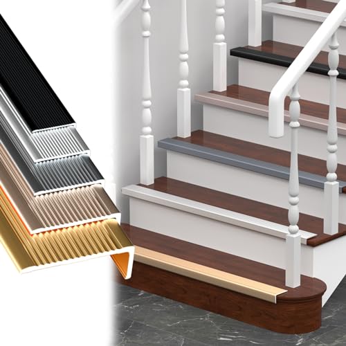 Treppenkantenkanten dekorieren, L-förmige Treppenkanten-Aluminiumlegierung, mehrfarbig, mehrere Größen, 90 cm, 2 mm(Gris,W100 x H30mm) von HEAGER
