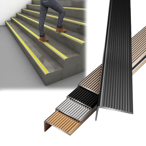 Treppenkantenkanten dekorieren, Treppenkantenschutz, Aluminiumlegierung, 90 cm, mehrfarbig, mehrere Größen(Gold,W 50mm) von HEAGER