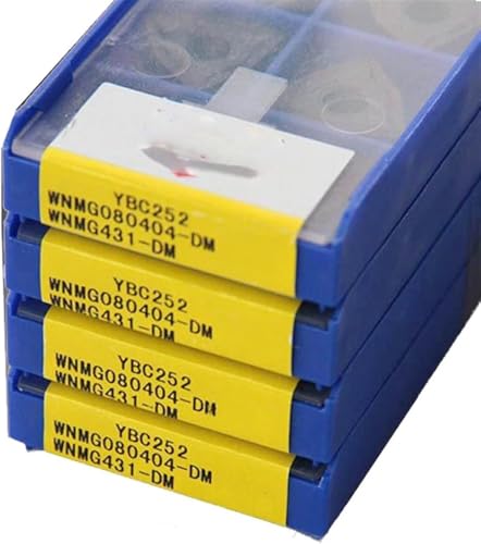 Werkzeuge für Drehmaschinen, 10 stücke Fräser Einsätze 080408 080404 080412 PM YBC251 YBC252 Externe Drehwerkzeuge Hartmetalleinsätze Drehwerkzeug for Stahl(WNMG080404 PM YBC252) von HEAGER