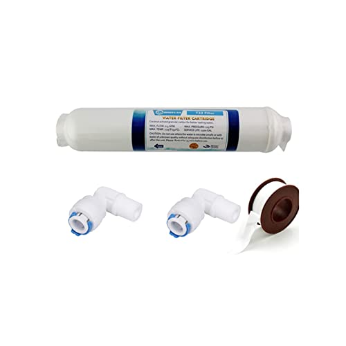 HEALBYBLE 10-Zoll-T33 mit 2-teiligem Anschluss Wasserreiniger Inline Coconut Carbon Post WASSERFILTER 5 MIKRON Carbon Filter Gesunder Trinkfilter(1PCS) von HEALBYBLE