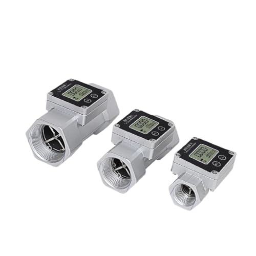 Digitaler Turbinen-Durchflussmesser, Edelstahl, 1 1,5 2 Zoll, elektronischer Wasser-Harnstoff-Durchflussmesser mit LCD-Display, Totalisator,Durchflussrate überwachen(1.5 inch SS304) von HEALBYBLE