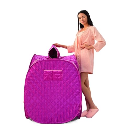Tragbares, zusammenklappbares Dampfsauna-SPA-Raumzelt ohne Dampfgarer for eine oder zwei Personen, wichtsverlust, Ganzkörperabnahme,Saunasitzungen zu Hause(One person Purple) von HEALBYBLE