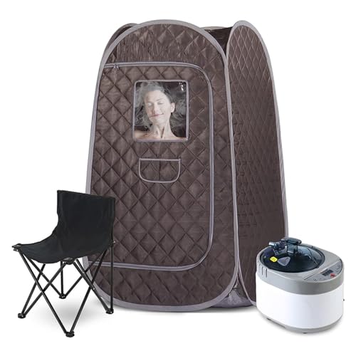 Tragbares Dampfsauna-Set in volr Größe, Saunen, Spa zur Entspannung, Körper-Entgiftungstherapie mit 4 Liter großer Dampfgarer-Fernbedienung,Saunasitzungen zu Hause von HEALBYBLE