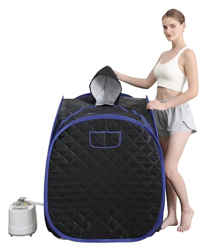 Tragbares Sauna-Set for eine Person, Ganzkörper-Spa-Hutzelt for zu Hause, inklusive 2-Liter-Dampfgarer mit Fernbedienung,Saunasitzungen zu Hause(WS) von HEALBYBLE