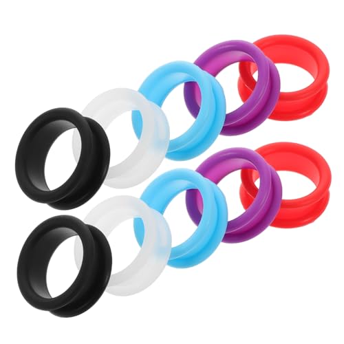 HEALEEP 10 Stück Bunte Silikon fingerlinge für Scheren Komfortabler Fingerschutz Rutschfeste Fingerhülsen für Haarschneide Haushalts Bastelscheren Sicherer von HEALEEP