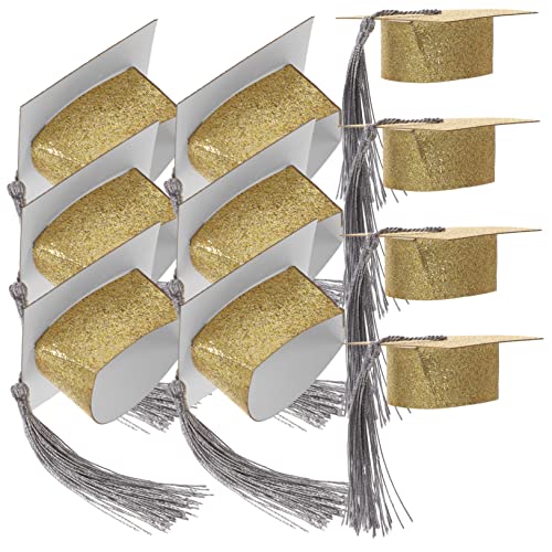 HEALEEP 10 Stück Mini Abschlusskappen für Weingläser Teiliges Set aus Goldenen Goblet Abdeckungen für Abschlusspartys Kreative Dekoration für Feiern und Fotos Langlebig und Sicher der von HEALEEP