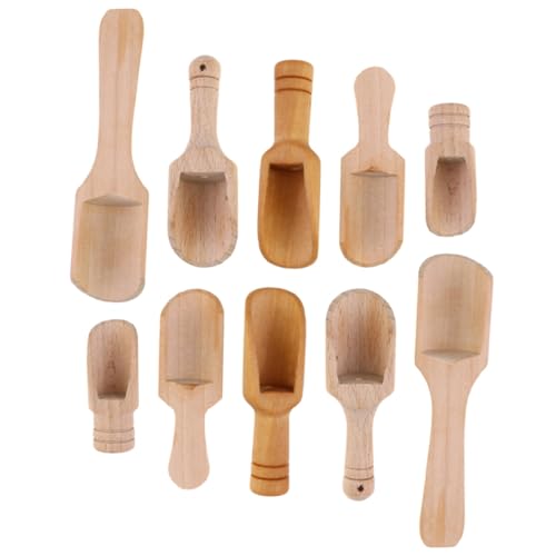 HEALEEP 10 Stück Teiliges Holzsalzlöffel Kleine Gewürzlöffel aus Hochwertigem Holz für Salz Tee Gewürze und für Küche Servieren von Lebensmitteln von HEALEEP