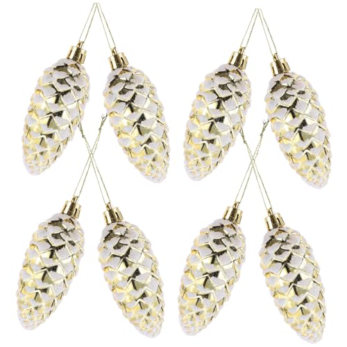 HEALEEP 10 Stück Teiliges Weihnachtsbaumschmuck in Kiefernzapfen-Form Goldene Hängende Christbaumanhänger aus Robustem Material Leicht Farbbeständig für DIY Weihnachtsdekoration und HEALEEP 10 Stück Teiliges Weihnachtsbaumschmuck in Kiefernzapfen-Form Goldene Hängende Christbaumanhänger aus Robustem Material Leicht Farbbeständig für DIY Weihnachtsdekoration und von HEALEEP