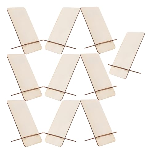 HEALEEP 10 Teiliger Handyhalter Abnehmbarer Handyständer – Tragbarer Tablet Halter Fürs Büro – DIY Bilderständer Aus Holz – Schreibtischzubehör von HEALEEP