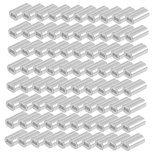 HEALEEP 100 Stück Aluminium Crimp Loop Hülsen Doppelte für Drahtseil Robust und Leicht für Hochzeits Landwirtschafts und Angelanwendungen von HEALEEP