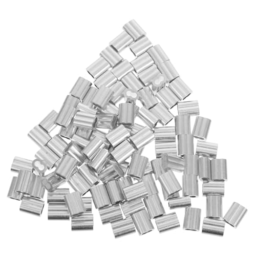 HEALEEP 100 Stück Aluminium Quetschhülsen mit Doppelöffnung für Drahtseil Einfache Installation Vielseitig Einsetzbar für und Verbinden Aluminium Konstruktion Drahtseil von HEALEEP