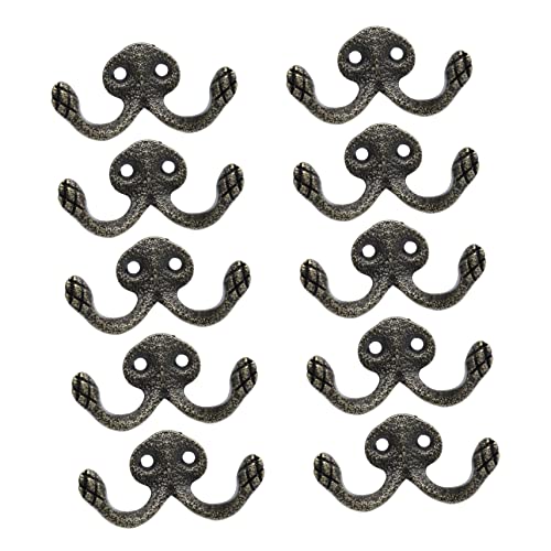 HEALEEP 10Stücke Retro Haken Multifunktionale Wandaufhänger für Badezimmer Schlafzimmer und Einzigartiges Octopus Fuß Design Robuste Metallkonstruktion Selbstklebend HEALEEP 10Stücke Retro Haken Multifunktionale Wandaufhänger für Badezimmer Schlafzimmer und Einzigartiges Octopus Fuß Design Robuste Metallkonstruktion Selbstklebend von HEALEEP