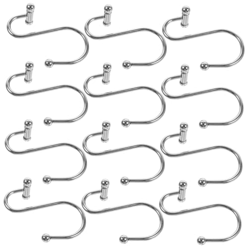 HEALEEP 12 Stück Teiliges Duschvorhang Haken aus Metall Rostfrei für Duschvorhänge und Fenster Design für Badezimmer und Schlafzimmer von HEALEEP
