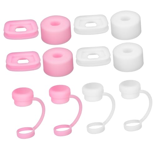 HEALEEP 12Stücke Tumbler Stopper Wiederverwendbare Strohkappen Niedlichen Farben Anbringen für Reisen und Zuhause Lebensmittelechtes Sicher von HEALEEP