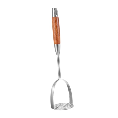 HEALEEP Kartoffelstampfer Lebensmittelechter Gemüsestampfer Küchengerät für Kartoffeln und Gemüse Leicht zu Reinigen und Handlich mit Holzgriff und Aufhängeloch von HEALEEP