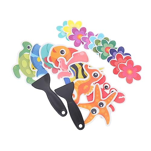 HEALEEP 1satz Anti-rutsch Badewannen Aufkleber Selbstklebende Badewannen Sticker Mit Bunten Meerestieren Und Blumen rutschfest Für Inkl Schaber von HEALEEP