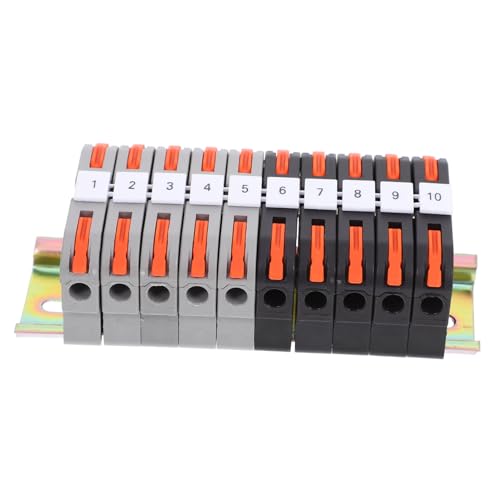 HEALEEP 2 Sätze Din Rail Terminal Block Teiliges mit Elektrischen Verbindungsblöcken Awg Verbindungsschienen und Beschriftungsstreifen Aufbewahrungsbox Design für Effiziente von HEALEEP