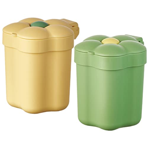 HEALEEP 2 Stück Blumengestalteter Tischmülleimer mit Deckel Mini Abfallbehälter für Büro Schlafzimmer und Wohnzimmer Attraktiver Mülleimer Gelb und Grün HEALEEP 2 Stück Blumengestalteter Tischmülleimer mit Deckel Mini Abfallbehälter für Büro Schlafzimmer und Wohnzimmer Attraktiver Mülleimer Gelb und Grün von HEALEEP