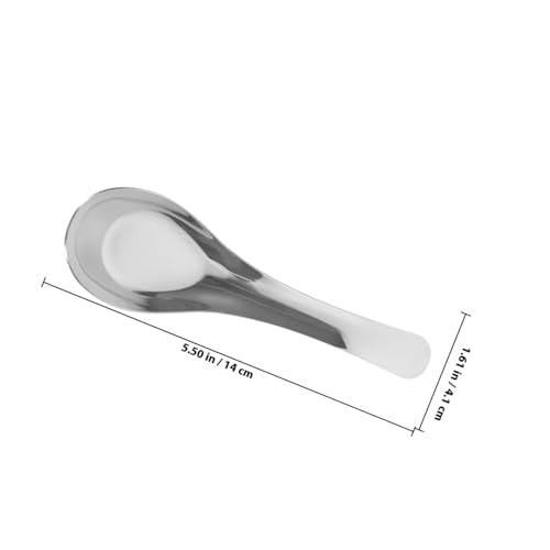 HEALEEP 2 Stück Edelstahl Suppenlöffel mit Flachem Boden Langlebig Verschleißfest Langer Griff Vielseitig für Reis Suppe Brei Schlichtes Stilvolles Design für Küche und Haushalt von HEALEEP