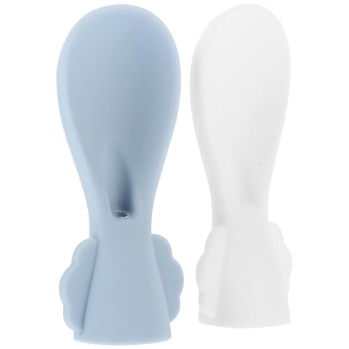 HEALEEP 2 Stück Silikon Babylöffel mit Squeeze Funktion Wiederverwendbare Fütterlöffel für Nahrungsbeutel für Sanfte Fütterung und Selbstfütterung in Weiß und Blau HEALEEP 2 Stück Silikon Babylöffel mit Squeeze Funktion Wiederverwendbare Fütterlöffel für Nahrungsbeutel für Sanfte Fütterung und Selbstfütterung in Weiß und Blau von HEALEEP