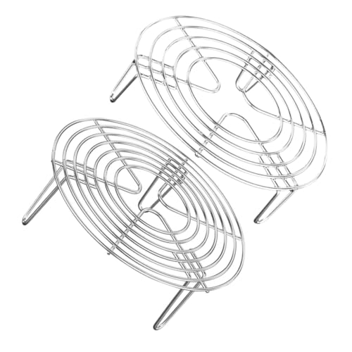 HEALEEP 2 Stück Teiliges Edelstahl Dämpfeinsatz Rostfrei Hitzebeständig Leicht zu Reinigen Rutschfestes Steamer Rack für Kochtöpfe Geeignet für Gemüse Eier Haushalt und Gastronomie von HEALEEP