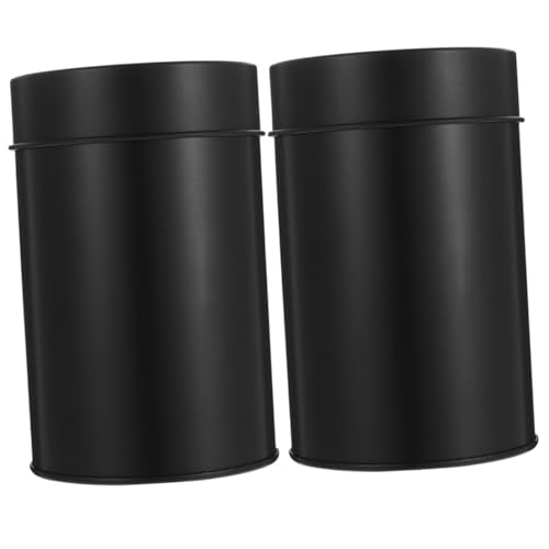 HEALEEP 2 Stück Teiliges Teeaufbewahrungsset aus Schwarzem Blech mit Luftdichten Deckeln Kompakte Metalldosen für Losen Tee Vielseitige Vorratsbehälter für Küche für Tee Getreide und von HEALEEP