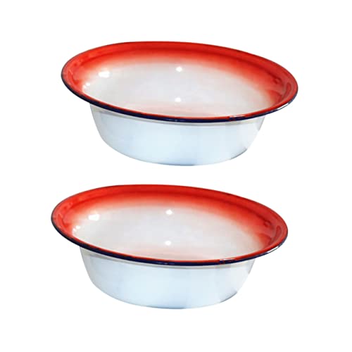 HEALEEP 2 Stück Vintage Emaillierte Suppenschalen Robuste Haushaltsschalen Vielseitig für Reis Obst und Gemüse Mit Rutsch Boden Zufälliges Design HEALEEP 2 Stück Vintage Emaillierte Suppenschalen Robuste Haushaltsschalen Vielseitig für Reis Obst und Gemüse Mit Rutsch Boden Zufälliges Design von HEALEEP