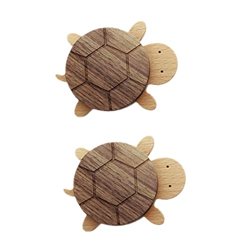HEALEEP 2 Stück Wandhaken Schildkrötenform aus Holz Handtuch und Kleiderhaken ohne Bohren für Kinderzimmer und Kreative Aufbewahrung von HEALEEP
