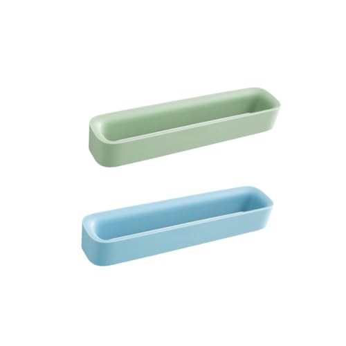 HEALEEP 2 Stück Wandmontiertes Slipper Regal Selbstklebend Platzsparend Slipper Organizer für Badezimmer Flur Glatte Oberflächen Grün Blau von HEALEEP