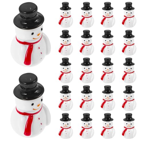 HEALEEP 20 Stück Schneemann Teiliges Weihnachtsornament aus Hochwertigem Harz für Mikrolandschaften Bastelarbeiten und Tischdekoration Niedliche DIY Figuren für Weihnachten von HEALEEP