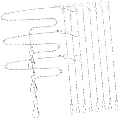 HEALEEP 20 Stück Teiliges Robuste Alloy Ketten mit Haken Lang Langlebig Verformungsfest für Aufhängung von Schildern Vogelhäusern Pflanzgefäßen und Deko Innen Außen Silber von HEALEEP